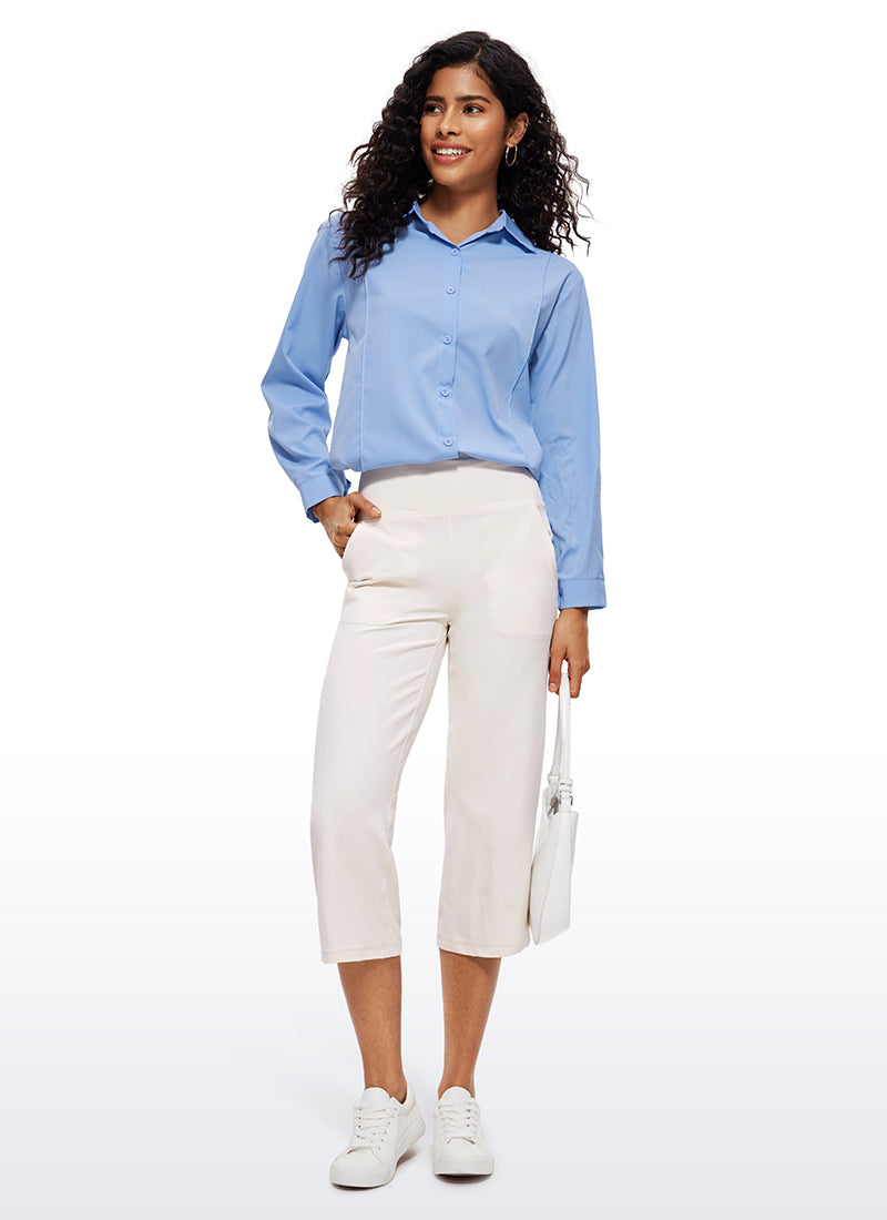 Butterluxe Hose mit hoher Taille und weitem Bein und Taschen, 23''